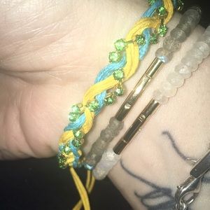 Rose Gonzales Friendship Bracelet Green Rhinestone